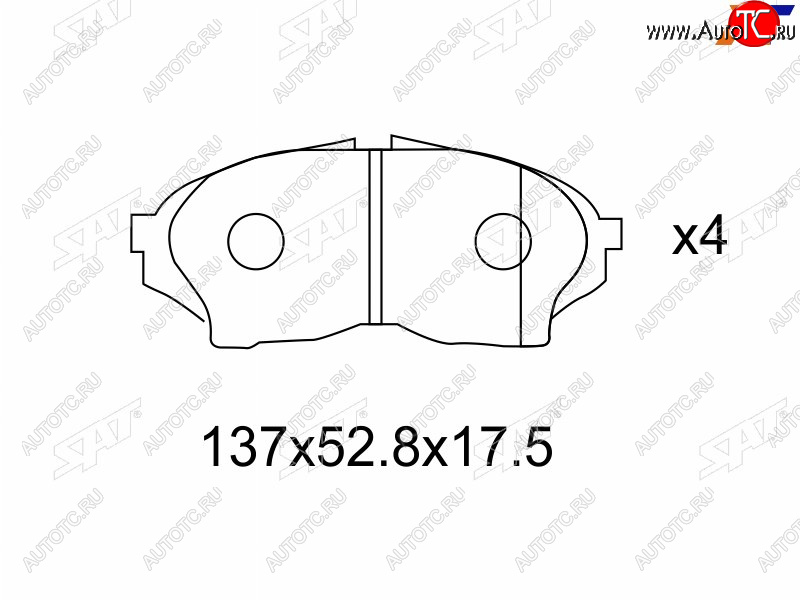 1 459 р. Колодки тормозные передние FR-FL SAT  Toyota Chaser - Cresta  X100  с доставкой в г. Тамбов