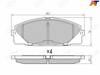 1 359 р. Колодки тормозные перед FL-FR SAT Toyota Hiace H200 минивэн (Япония) дорестайлинг  (2004-2007)  с доставкой в г. Тамбов. Увеличить фотографию 2