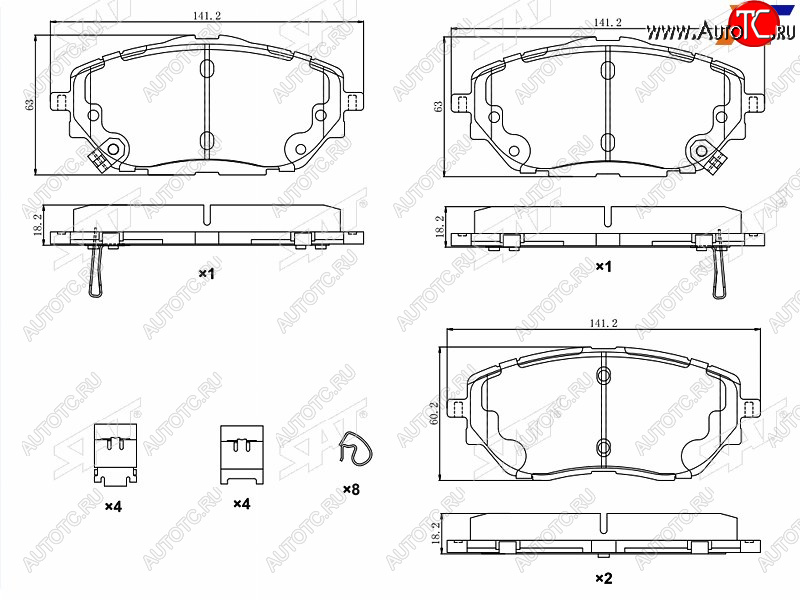 1 799 р. Колодки тормозные передние FR-FL SAT  Toyota C-HR  NGX10, ZGX10 (2016-2024) дорестайлинг, рестайлинг  с доставкой в г. Тамбов