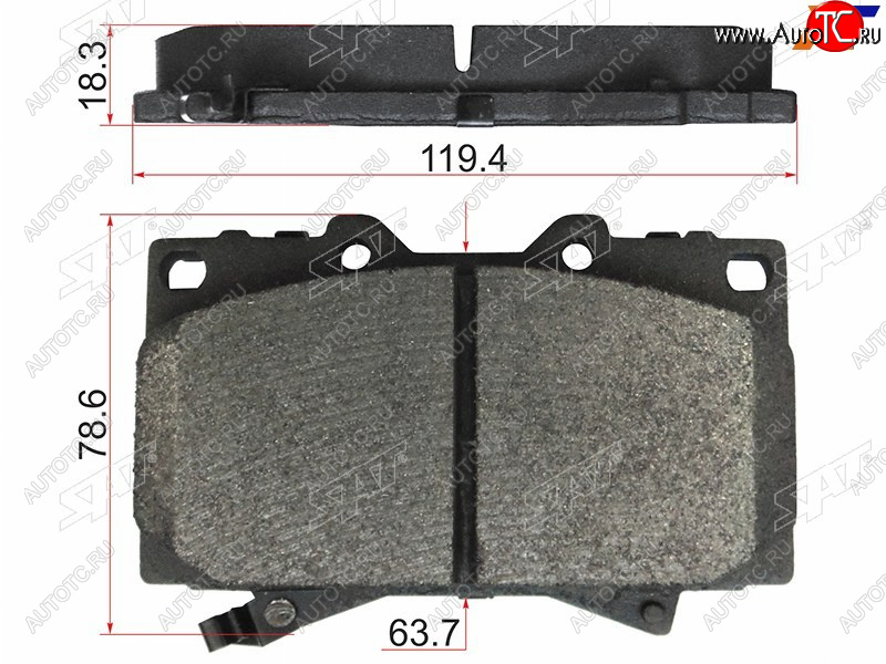 1 859 р. Колодки тормозные перед FL-FR SAT  Toyota Land Cruiser 100 1-ый рестайлинг (2002-2005) (с керамическим наполнением)  с доставкой в г. Тамбов