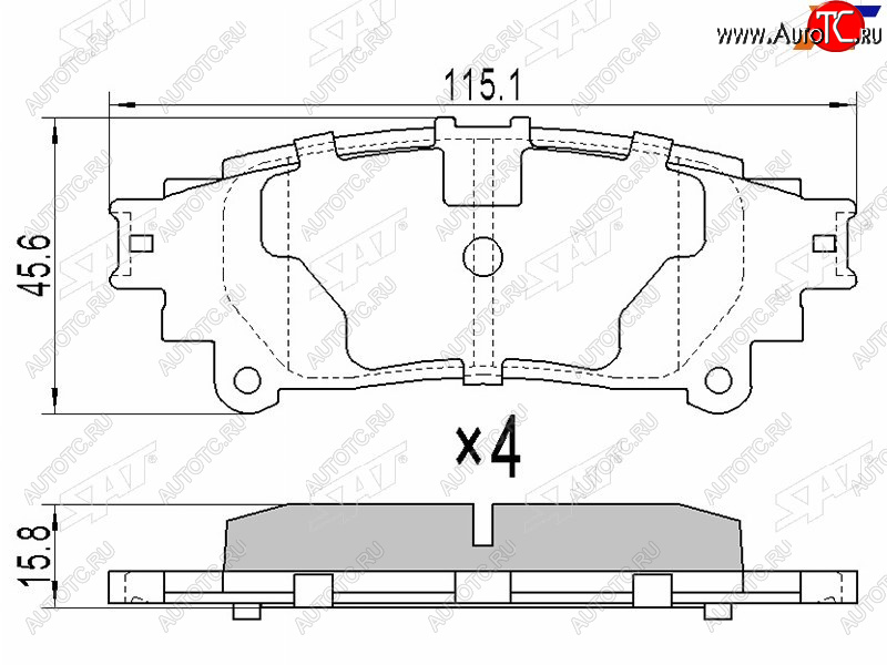 879 р. Колодки тормозные задние RH-LH SAT Lexus RX350 AL10 дорестайлинг (2008-2012)  с доставкой в г. Тамбов