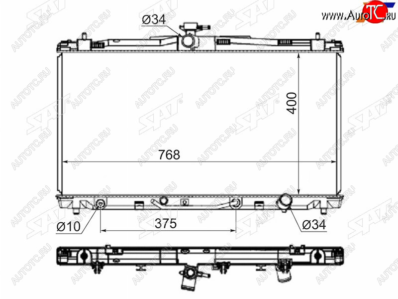 6 299 р. Радиатор SAT  Lexus ES250  XV60 (2012-2015), Lexus ES300h  XV60 (2012-2015), Lexus ES350  XV60 (2012-2018), Toyota Avalon  4 (2012-2018), Toyota Camry  XV50 (2011-2014)  с доставкой в г. Тамбов