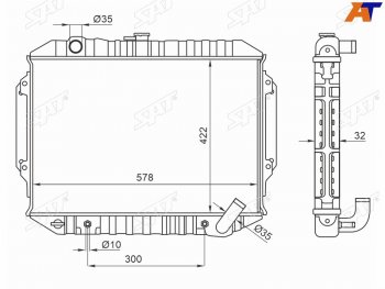 10 349 р. Радиатор охлаждающей жидкости SAT  Mitsubishi Pajero ( 2 V30/V40 5 дв.,  2 V20,  2 V30/V40,  3 V60) (1991-2003) дорестайлинг, дорестайлинг, рестайлинг, рестайлинг, дорестайлинг  с доставкой в г. Тамбов. Увеличить фотографию 1