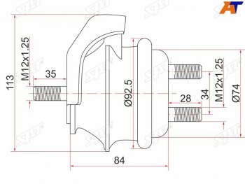 1 649 р. Опора двигателя FR SAT  Toyota Mark 2  X110 - Verossa  с доставкой в г. Тамбов. Увеличить фотографию 2