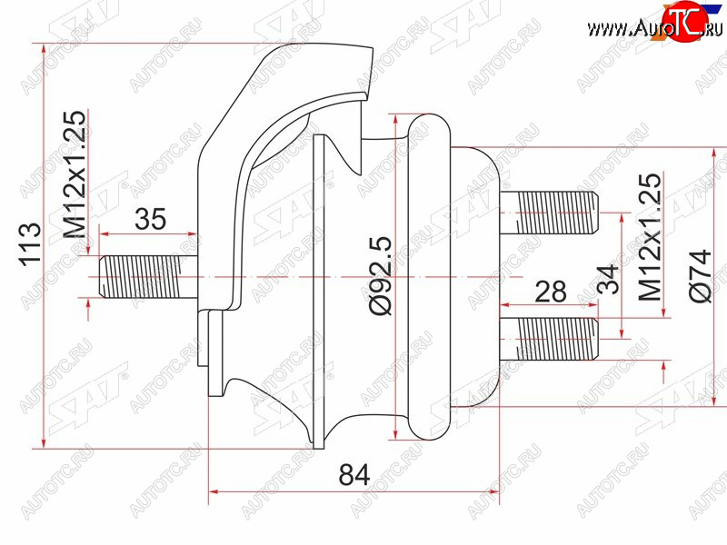 1 649 р. Опора двигателя FR SAT  Toyota Mark 2  X110 - Verossa  с доставкой в г. Тамбов