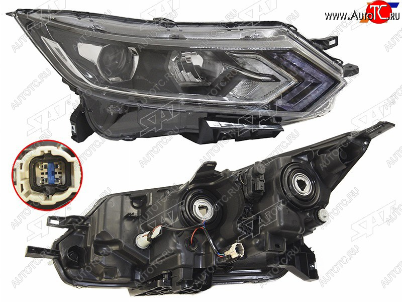 13 999 р. Фара правая ( галоген, LED) SAT Nissan Qashqai 2 J11 рестайлинг (2017-2022)  с доставкой в г. Тамбов