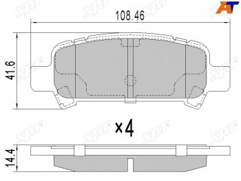 679 р. Колодки тормозные зад RH-LH SAT Subaru Forester SH (2008-2013)  с доставкой в г. Тамбов. Увеличить фотографию 1