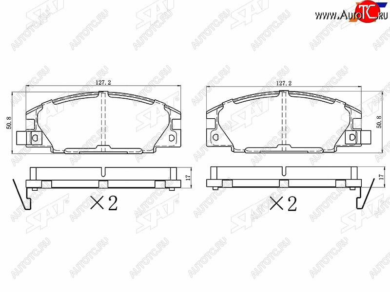 1 199 р. Колодки тормозные перед FR-FL SAT  Isuzu Trooper (1981-1991), Opel Frontera (1998-2004)  с доставкой в г. Тамбов