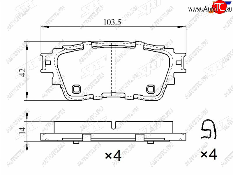 1 039 р. Колодки тормозные барабанные задние LH-RH SAT  Mitsubishi Eclipse Cross  GK - Outlander  GF  с доставкой в г. Тамбов