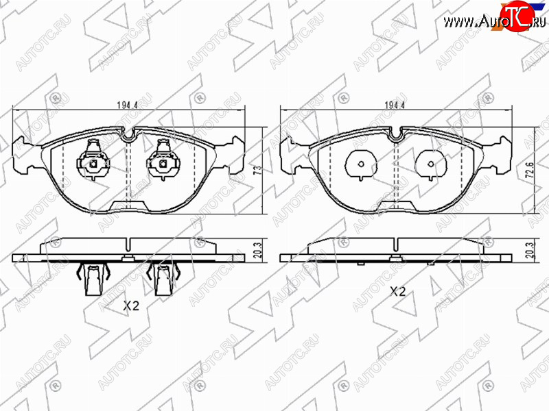 1 889 р. Колодки тормозные передние FL-FR SAT  Mercedes-Benz C-Class ( S202,  W202) - E-Class ( W210,  W211)  с доставкой в г. Тамбов