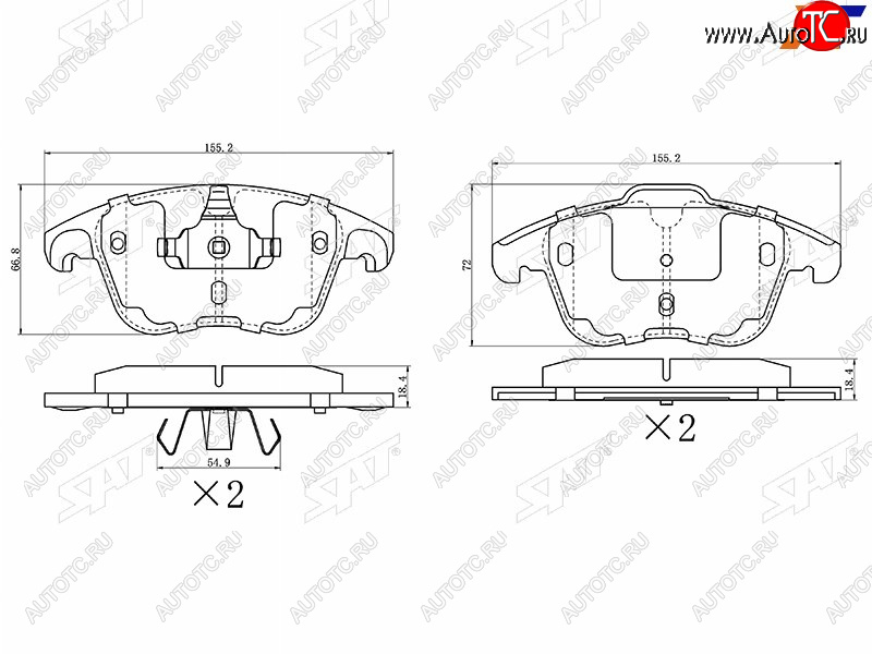 1 349 р. Колодки тормозные передние FL-FR SAT  CITROEN C4 picasso  UD (2006-2014), Opel Corsa  F (2019-2024), Peugeot 3008 (2013-2017)  с доставкой в г. Тамбов