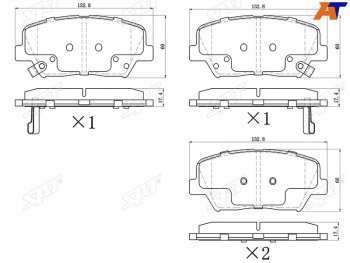 1 019 р. Колодки тормозные передние FR-FL SAT  Hyundai Santa Fe DM рестайлинг (2015-2019)  с доставкой в г. Тамбов. Увеличить фотографию 1