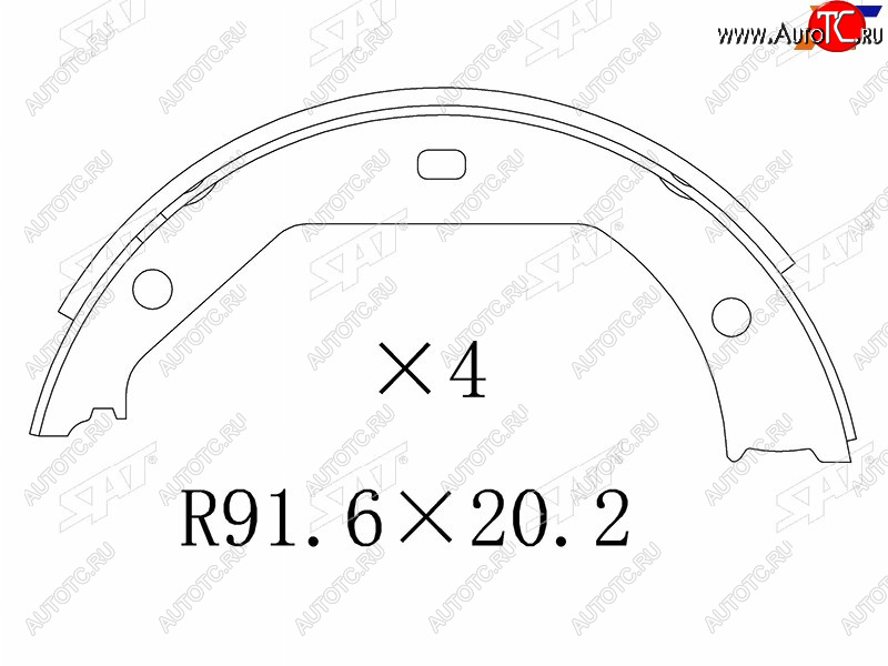 1 189 р. Колодки тормозные барабанные задние RH-LH SAT  BMW 3 серия ( E46,  E90,  F30) (1998-2018) седан дорестайлинг, седан рестайлинг, седан дорестайлинг, седан рестайлинг, седан дорестайлинг, седан рестайлинг  с доставкой в г. Тамбов