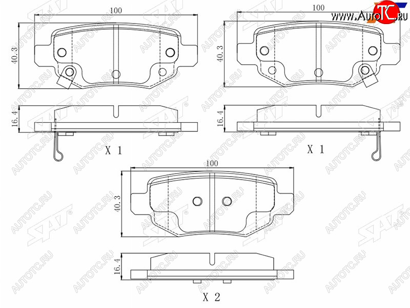 799 р. Колодки тормозные задние RH-LH SAT  Chery Tiggo 4 (2017-2023), Chery Tiggo 7 (2016-2024), Chery Tiggo T11 (2005-2013), Lifan X60 (2011-2024)  с доставкой в г. Тамбов