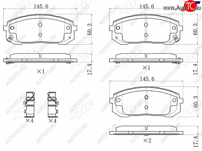 1 429 р. Колодки тормозные передние FR-FL SAT   Hyundai Sonata  DN8 (2019-2022), KIA K5  DL (2019-2022)  с доставкой в г. Тамбов