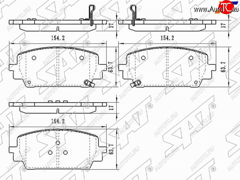 1 549 р. Колодки тормозные передние FR-FL SAT   Hyundai Santa Fe  TM (2018-2022), KIA Sorento  MQ4 (2020-2022)  с доставкой в г. Тамбов