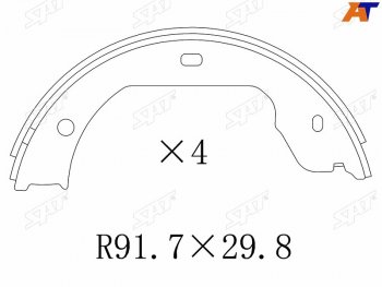 1 339 р. Колодки барабанные задние RH-LH SAT  BMW X5 ( E53,  E70,  F15,  G05) (1999-2022), Volkswagen Touareg  GP (2002-2010), Volkswagen Transporter  T5 (2003-2015)  с доставкой в г. Тамбов. Увеличить фотографию 1