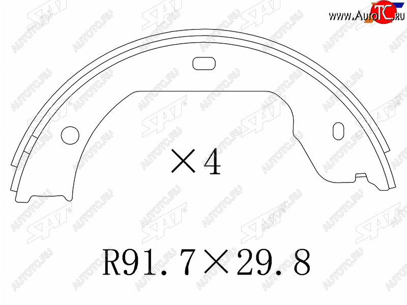 1 339 р. Колодки барабанные задние RH-LH SAT Volkswagen Touareg GP рестайлинг (2006-2010)  с доставкой в г. Тамбов