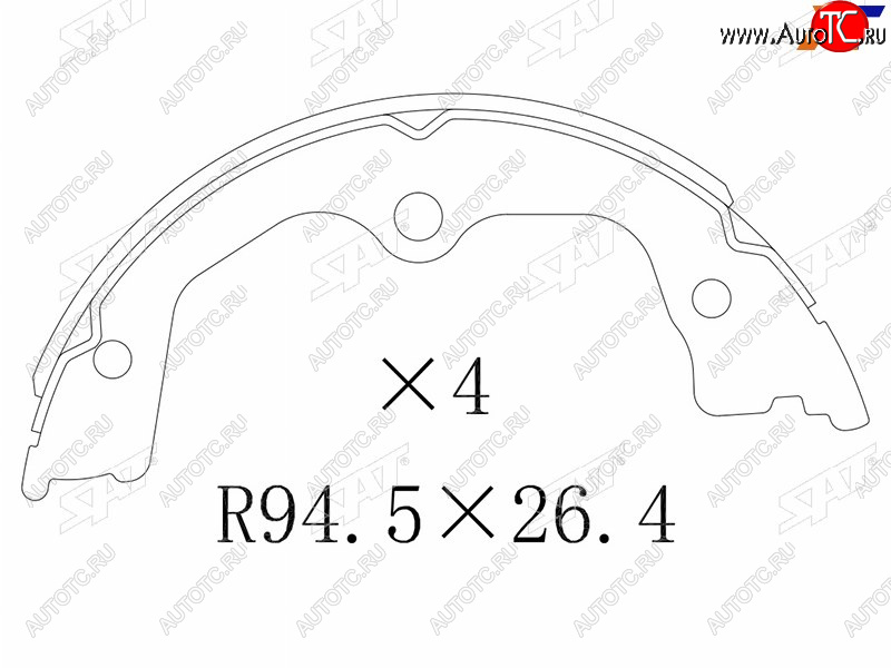 1 799 р. Колодки барабанные задние RH-LH SAT Honda Accord CU седан дорестайлинг (2008-2011)  с доставкой в г. Тамбов