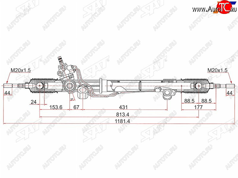 13 749 р. Рейка рулевая RHD SAT  Toyota Land Cruiser  100 (2002-2007) 1-ый рестайлинг, 2-ой рестайлинг  с доставкой в г. Тамбов