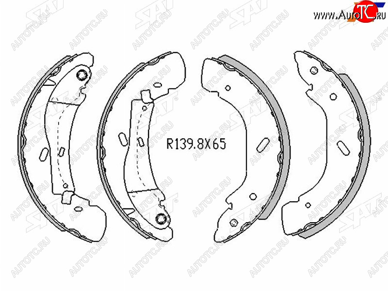 2 899 р. Колодки тормозные задние RH-LH SAT  Ford Transit (2000-2006) цельнометаллический фургон дорестайлинг (Диски 16)  с доставкой в г. Тамбов