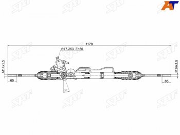 15 249 р. Рейка рулевая LHD SAT Nissan Almera седан N16 дорестайлинг (2000-2003)  с доставкой в г. Тамбов. Увеличить фотографию 1