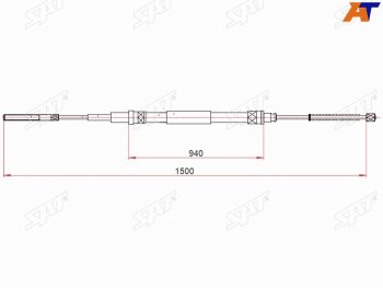 729 р. Трос ручного тормоза SAT  Volkswagen Golf  3 - Vento  A3  с доставкой в г. Тамбов. Увеличить фотографию 1