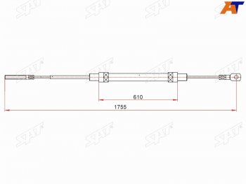 Трос ручного тормоза RH-LH SAT BMW (БМВ) 5 серия  E34 (1988-1994) E34 седан дорестайлинг