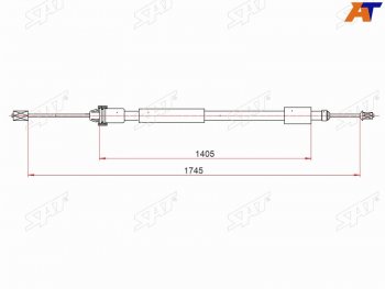 789 р. Трос ручника LH SAT   CITROEN Berlingo  B9 (2008-2016), Peugeot Partner ( M49/M59,  B9) (1997-2015)  с доставкой в г. Тамбов. Увеличить фотографию 1