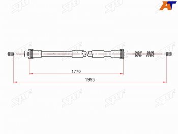 Трос ручного тормоза RH-LH SAT Renault (Рено) Logan (Логан)  1 (2004-2016), Лада (ваз) Ларгус (Largus) (2012-2021)