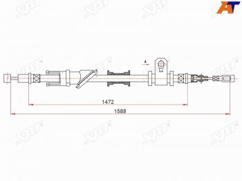 1 279 р. Трос ручного тормоза LH SAT  Mitsubishi Carisma - Lancer ( 8,  9)  с доставкой в г. Тамбов. Увеличить фотографию 1