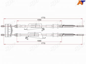 2 099 р. Трос ручного тормоза LH-RH SAT  Ford C-max  Mk1 - Focus  1  с доставкой в г. Тамбов. Увеличить фотографию 1