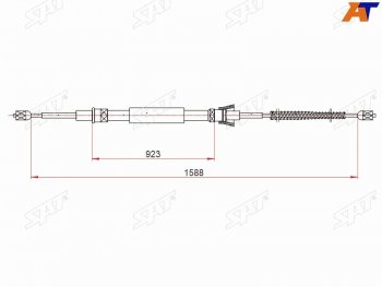 Трос ручного тормоза LH-RH SAT Volkswagen (Волксваген) Polo (Поло)  5 (2009-2015) 5 седан дорестайлинг, хэтчбек дорестайлинг