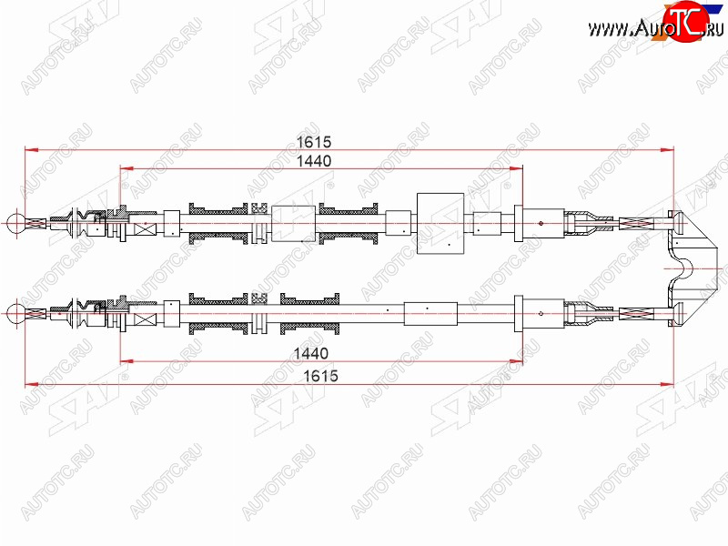 1 779 р. Трос ручного тормоза LH-RH SAT  Opel Meriva  A (2002-2010)  с доставкой в г. Тамбов