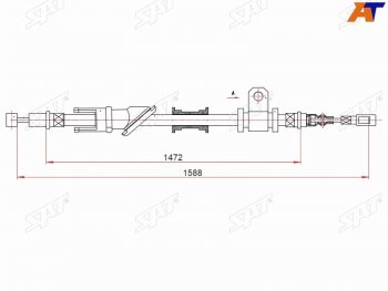 Трос ручного тормоза RH SAT  Carisma, Lancer ( 8,  9)