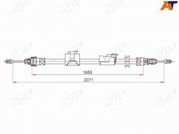 1 699 р. Трос ручного тормоза RH SAT Ford Galaxy 2 рестайлинг (2010-2015)  с доставкой в г. Тамбов. Увеличить фотографию 1