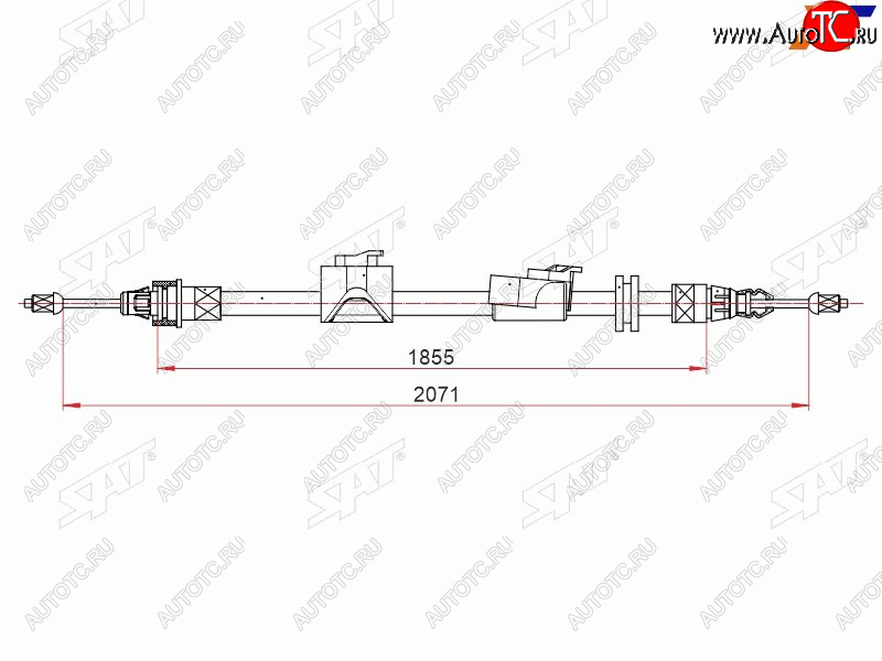 1 699 р. Трос ручного тормоза RH SAT Ford Galaxy 2 рестайлинг (2010-2015)  с доставкой в г. Тамбов