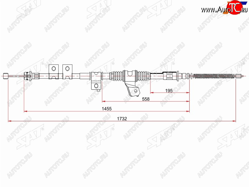 2 399 р. Трос ручника RH SAT   Mitsubishi Montero  V60 - Pajero ( 3 V70,  3 V60)  с доставкой в г. Тамбов