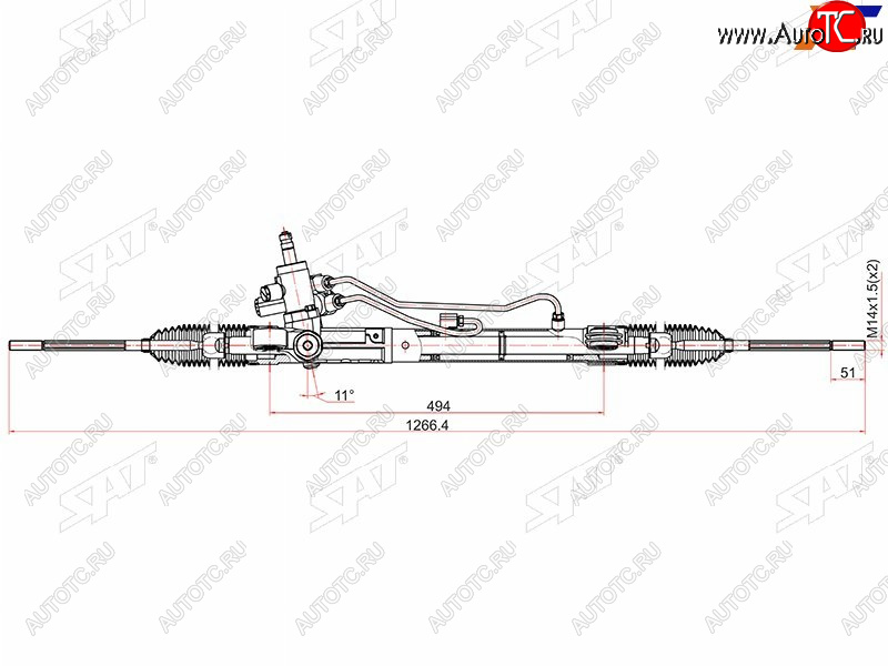 14 799 р. Рейка рулевая 2.4 гидравлическая LHD SAT  Honda CR-V  RE1,RE2,RE3,RE4,RE5,RE7 (2007-2012) дорестайлинг, рестайлинг  с доставкой в г. Тамбов