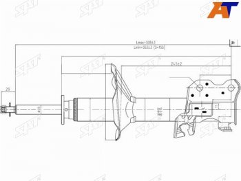 2 999 р. Стойка передняя LH SAT Nissan Almera седан G15 (2012-2019)  с доставкой в г. Тамбов. Увеличить фотографию 1