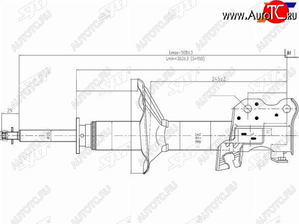 2 999 р. Стойка передняя LH SAT Nissan Almera седан G15 (2012-2019)  с доставкой в г. Тамбов