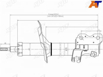 2 979 р. Стойка передняя LH SAT  Nissan Cefiro  A33 - Tino  с доставкой в г. Тамбов. Увеличить фотографию 1