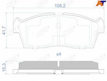 1 099 р. Колодки тормозные передние FR-FL SAT  Suzuki Aerio  RA21S, RC51S (2001-2007) седан дорестайлинг, cедан рестайлинг  с доставкой в г. Тамбов. Увеличить фотографию 1