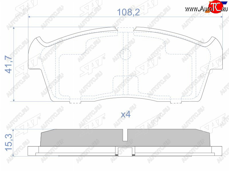 1 099 р. Колодки тормозные передние FR-FL SAT  Suzuki Aerio  RA21S, RC51S (2001-2007) седан дорестайлинг, cедан рестайлинг  с доставкой в г. Тамбов