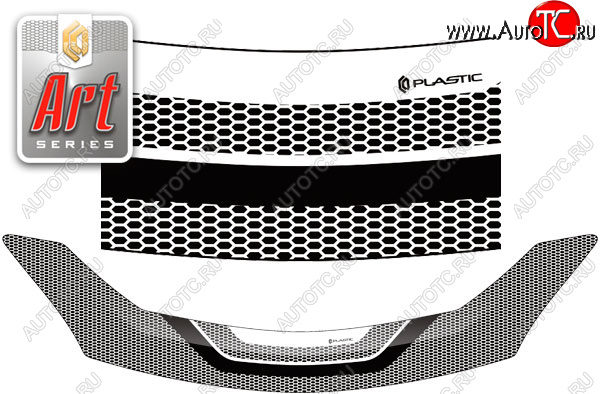 2 199 р. Дефлектор капота CA-Plastic  Toyota Ractis (2010-2016) (серия ART графит)  с доставкой в г. Тамбов