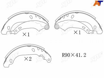 Колодки тормозные задние RH-LH SAT Renault Sandero (BS) (2009-2014)  (Без ABS)