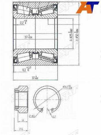 1 169 р. Подшипник задней ступицы SAT  CITROEN C2, C3 (FC/FN,  дорестайлинг,  SX,SY), C3 Aircross, C3 Picasso (дорестайлинг,  рестайлинг), C3 Pluriel, Nissan Cube (2), March (3 K12), Note (1,  2), Renault Logan (1,  2), Logan Stepway  с доставкой в г. Тамбов. Увеличить фотографию 1