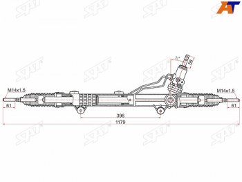 Рейка рулевая без датчика SAT Mercedes-Benz ML class W164 дорестайлинг (2005-2008)