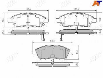 1 069 р. Колодки тормозные перед FR-FL SAT Nissan Cube 3 (2008-2024)  с доставкой в г. Тамбов. Увеличить фотографию 1