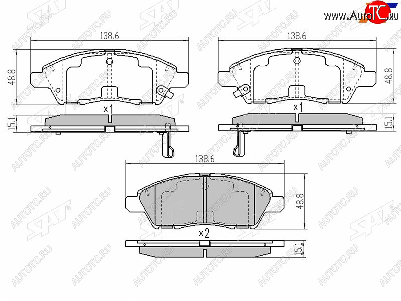 1 069 р. Колодки тормозные перед FR-FL SAT Nissan Cube 3 (2008-2024)  с доставкой в г. Тамбов